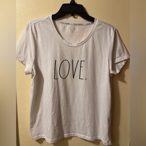 Rae Dunn White 'LOVE' Short Sleeve Tee